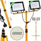 Geko 2x100W SMD LED gradbeni reflektor na stativu 4500K, (5000485403) | Shoptok.si