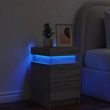  Noćni ormarić s LED svjetlima siva boja hrasta 35x39x55 cm | shoptok.hr