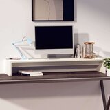vidaXL Stalak za monitor bijeli 100 x 27 x 15 cm od masivne borovine | shoptok.hr