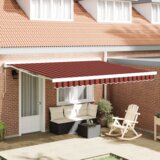 vidaXL Ročna retraktilna tenda v oranžni in rjavi barvi 350x250 cm | Shoptok.si