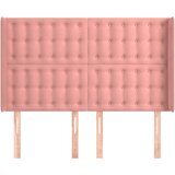  Uzglavlje s ušima ružičasto 147x16x118/128 cm baršunasto | Eponuda.ba