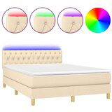  Krevet box spring s madracem LED krem 140x200 cm od tkanine | shoptok.hr