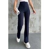 Dewberry 80272 Dewbery High Waist Slim Fit Wide Leg Pants-NAVY | shoptok.hr