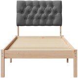  Posteljni okvir z oblazinjenim vzglavjem Rjava 75 x 190 cm, (5000084153) | Shoptok.si