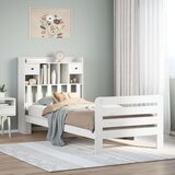 vidaXL Knjižna postelja brez vzmetnice bela 75x190 cm trdna borovina Cene