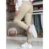 DStreet Spodnie damskie chinosy z paskiem MODELA cappuccino | shoptok.hr