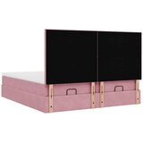  Okvir kreveta s madracima ružičasti 200x200cm baršunasti | shoptok.hr