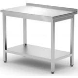 Stenska delovna miza z robom police Budget Line STEEL 800 x 600 x 850 mm - 817261, (21389205)