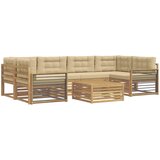  Set vanjskih sofa 7 kom. Bijela i bež Poliester | shoptok.hr