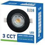 Xled 3W-6.5W 3CCT crni Ugradni okrugli LED panel CCT 3 nivoa 3W-4.8W-6.5W/240lm-400lm-500lm,220-240V Cene