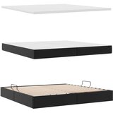 Krevet s od storage s uzglavljem Crna 200 x 200 cm Lažna koža | Eponuda.com