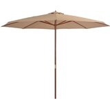  Zunanji senčnik z lesenim drogom 350 cm taupe, (20611018) | Shoptok.si