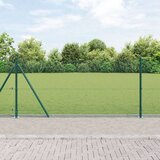 vidaXL varjena žičnata ograja z 13 stebri z robom Zelena 0.8x25 m Kovina | Shoptok.si