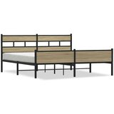 Maison Chic Kovinski Posteljni okvir - Dvoposteljna postelja - Zakonska postelja brez vzmetnice sonoma hrast 180x200 cm, (21693912) Cene