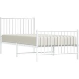 Metalni okvir kreveta uzglavlje i podnožje bijeli 90 x 200 cm | shoptok.hr