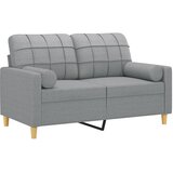  Dvosjed s ukrasnim jastucima svjetlosivi 120 cm od tkanine Siva | shoptok.hr