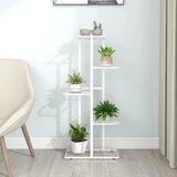 Furnova Stojalo za rože 5-nadstropno 43x22x98 cm bela kovina, (21946435) | Shoptok.si