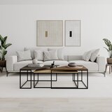Marckeric Stolići za kavu u setu 3 kom s pločom stola u dekoru oraha u prirodnoj boji 70x110 cm Titan – | shoptok.hr