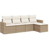  5-dijelni vrtni set sofa s jastucima bež od poliratana | shoptok.hr