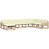 vidaXL Zunanja garnitura za sedenje z blazino 8 pcs Bela in krem, (5000281135) | Shoptok.si