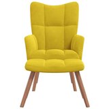  Stol za sproščanje s stolčkom gorčično rumen žamet, (20597583) | Shoptok.si