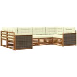  Set vanjskih sofa 6 kom. Prirodna i krem Čvrsto drvo akacije | shoptok.hr