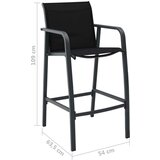  Vrtni barski stoli 2 kosa črn tekstil | Shoptok.si