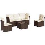 Maison Chic Seti vrtnega pohištva - Vrtna garnitura - Vrtni pohištvo set 6-delna z blazinami rjav poli ratan, (21804181) | Shoptok.si