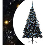 vidaXL Umjetno predsvijetljeno božićno drvce Crna 180 cm PVC | shoptok.hr