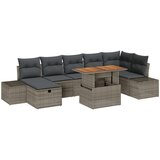 vidaXL set vrtnih sofa od 8 dijelova sa jastučićima, sivi poli ratan | shoptok.hr