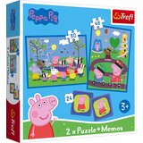  2 in 1 Puzzle + Spomin - Pujsa Pepa - 1 k. Cene