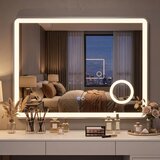 Pohištvo > Kopalnica LED kopalniško ogledalo z osvetlitvijo in vgrajenim 3-kratnim povečevalnim ogledalom 80 x 60 cm | Shoptok.si