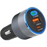  Avto polnilec Forcell F-Energy - 1x USB + 2xUSB Type-C 85W - črni | Shoptok.si
