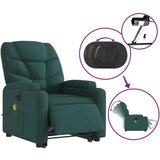 vidaXL Električni masažni naslonjač na podizanje tkanina tamnozeleni | shoptok.hr