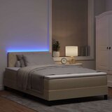 Krevet s opruga kutije s LED trakama Krema 120 x 200 cm tkanina | Eponuda.com