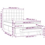  Okvir kreveta s oprugama i madrac svjetlosivi 140x200cm tkanina | shoptok.hr