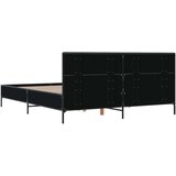  Posteljni okvir črn 140x190 cm inženirski les in kovina | Shoptok.si