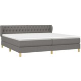  Box spring postelja z vzmetnico temno siva 200x200 cm blago, (20725765) | Shoptok.si