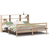 vidaXL Krevet s regalom za knjige bez madraca 180x200 cm od borovine | shoptok.hr