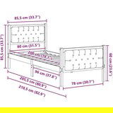  Konstrukcija postelje Temno siva 80 x 200 cm Masivno borovo les, (5000084716) | Shoptok.si