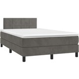  Box spring s madracem LED tamnosivi 120 x 200 cm baršun | shoptok.hr