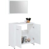  Kopalniško pohištvo 3 kosi bele barve iverna plošča, (20798065) | Shoptok.si