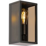 QAZQA Zunanja stenska svetilka črna z dimnim steklom 26 cm IP44 - Charlois Cene