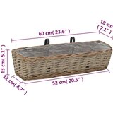vidaXL Balkonska sadilica od pruća s PE oblogom 2 kom 60 cm Cijene