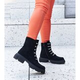 Gemre Black ankle boots with rhinestones, insulated eco-suede Sfaranda Cene