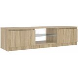 TV ormarić s LED svjetlima boja dimljenog hrasta 140x40x36 cm | shoptok.hr