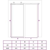 Klizna vrata od stakla ESG i aluminija 76 x 205 cm crna | shoptok.hr