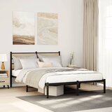 vidaXL Kovinski posteljni okvir brez vzmetnice sonoma hrast 140x190 cm Cene