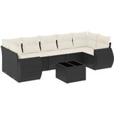 Maison Chic Seti vrtnega pohištva - Vrtna garnitura - Vrtni pohištvo set 8-delna z blazinami črn poli ratan, (21799437) | Shoptok.si