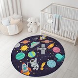 Mila Home Temno modra pralna otroška igralna preproga ø100 cm Into The Space – | Shoptok.si